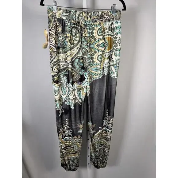 NWT One World Women’s Paisley Print Jogger Pants Boho Elastic Waist Size Medium - Picture 4 of 6